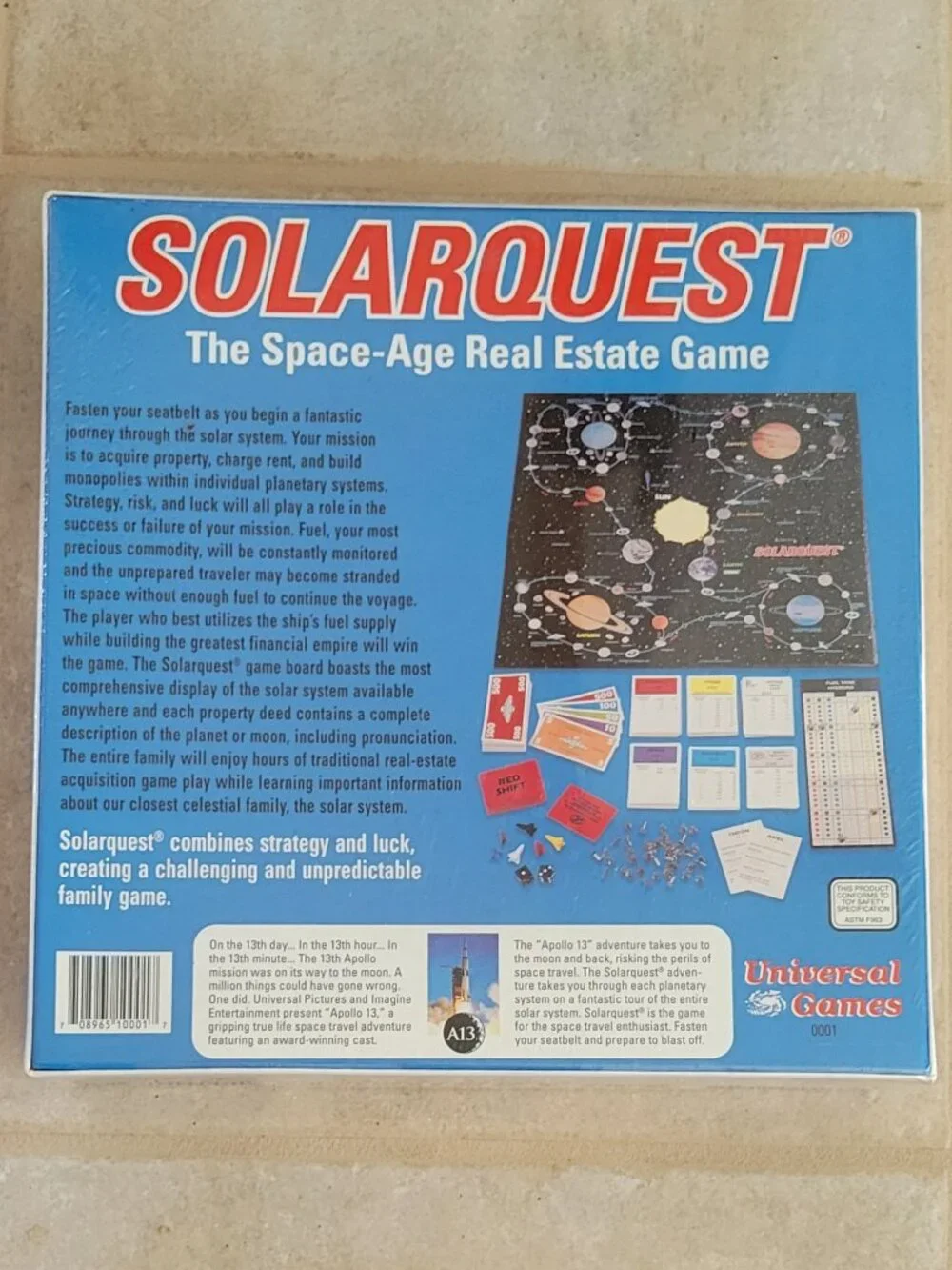 Vintage 1995 SOLARQUEST Apollo 13 Edition Space Age Real Estate Game New Sealed